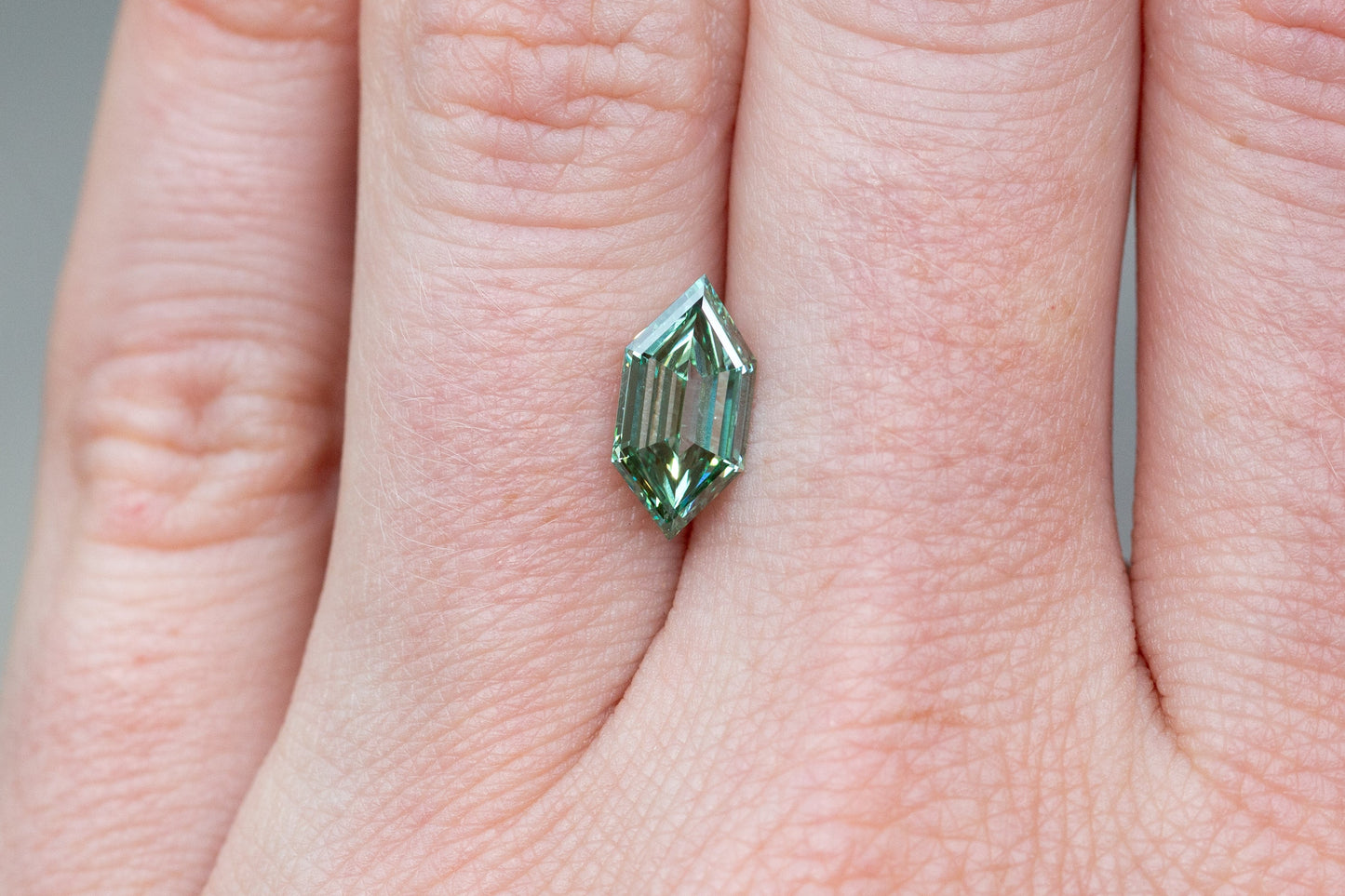 1.51ct Fancy Vivid Green Elongated Hexagon Lab Diamond, VVS2