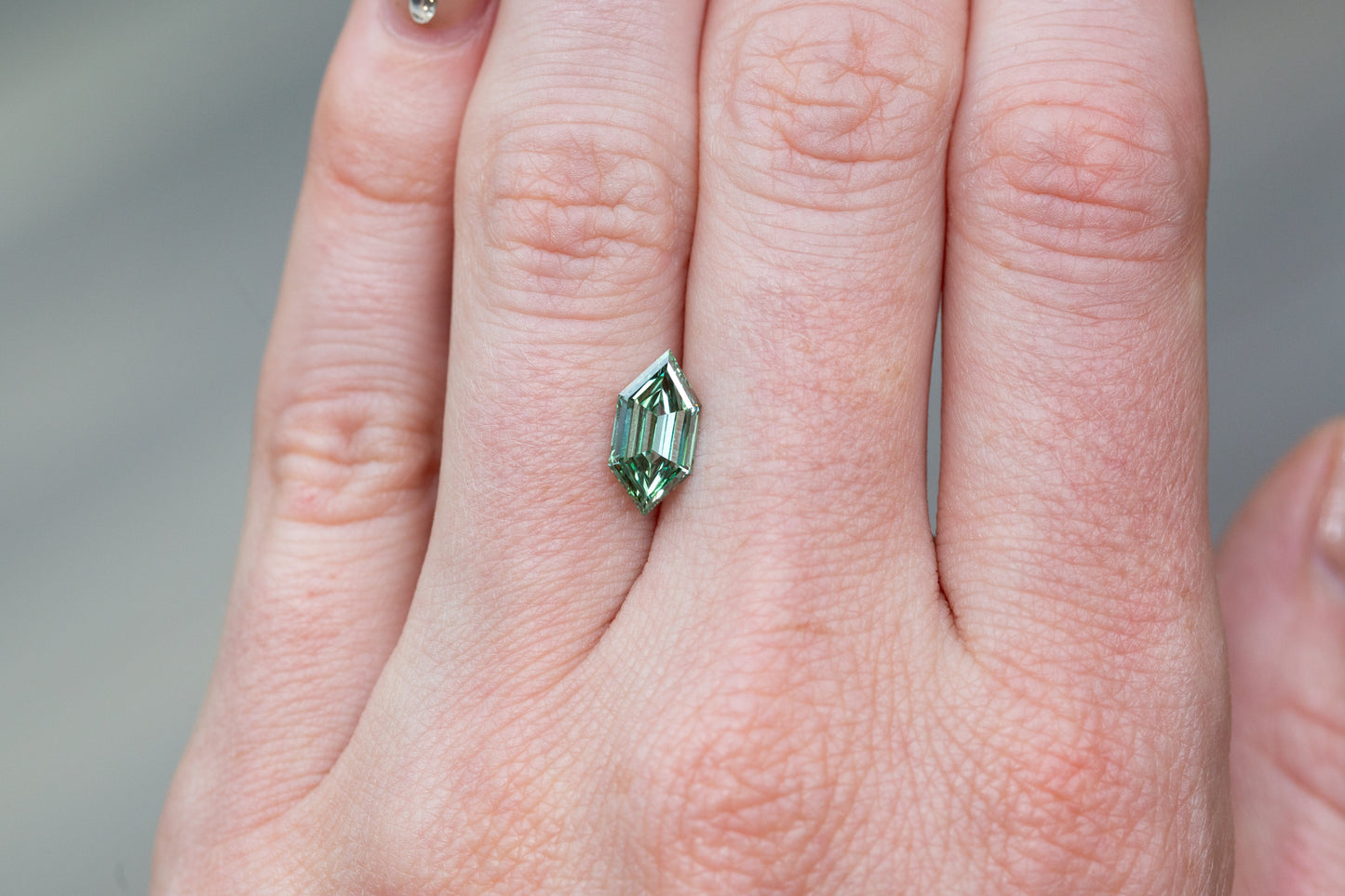 1.51ct Fancy Vivid Green Elongated Hexagon Lab Diamond, VVS2