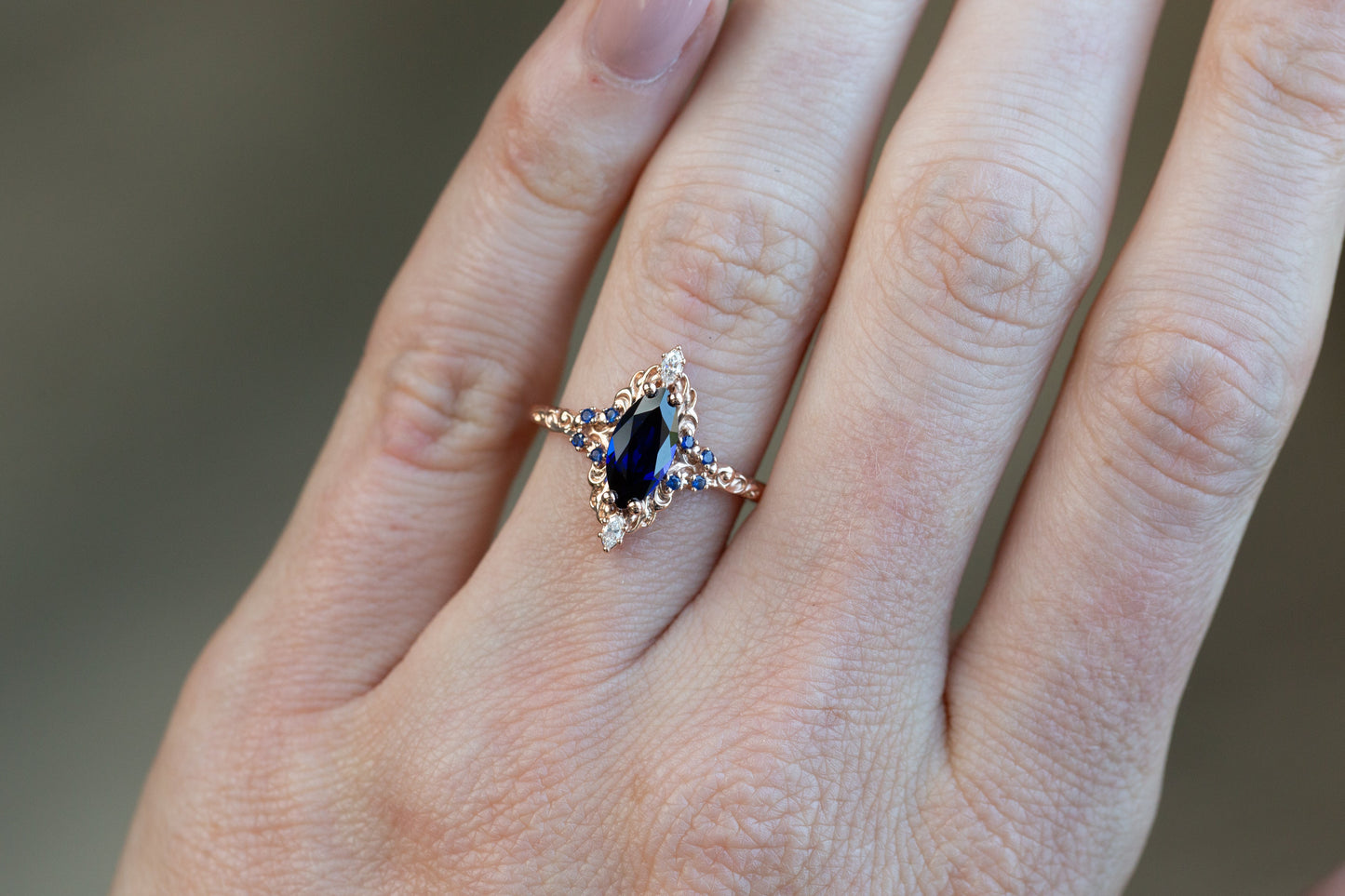 Ready to Ship- Size 7, 14k rose gold Aurora Halo