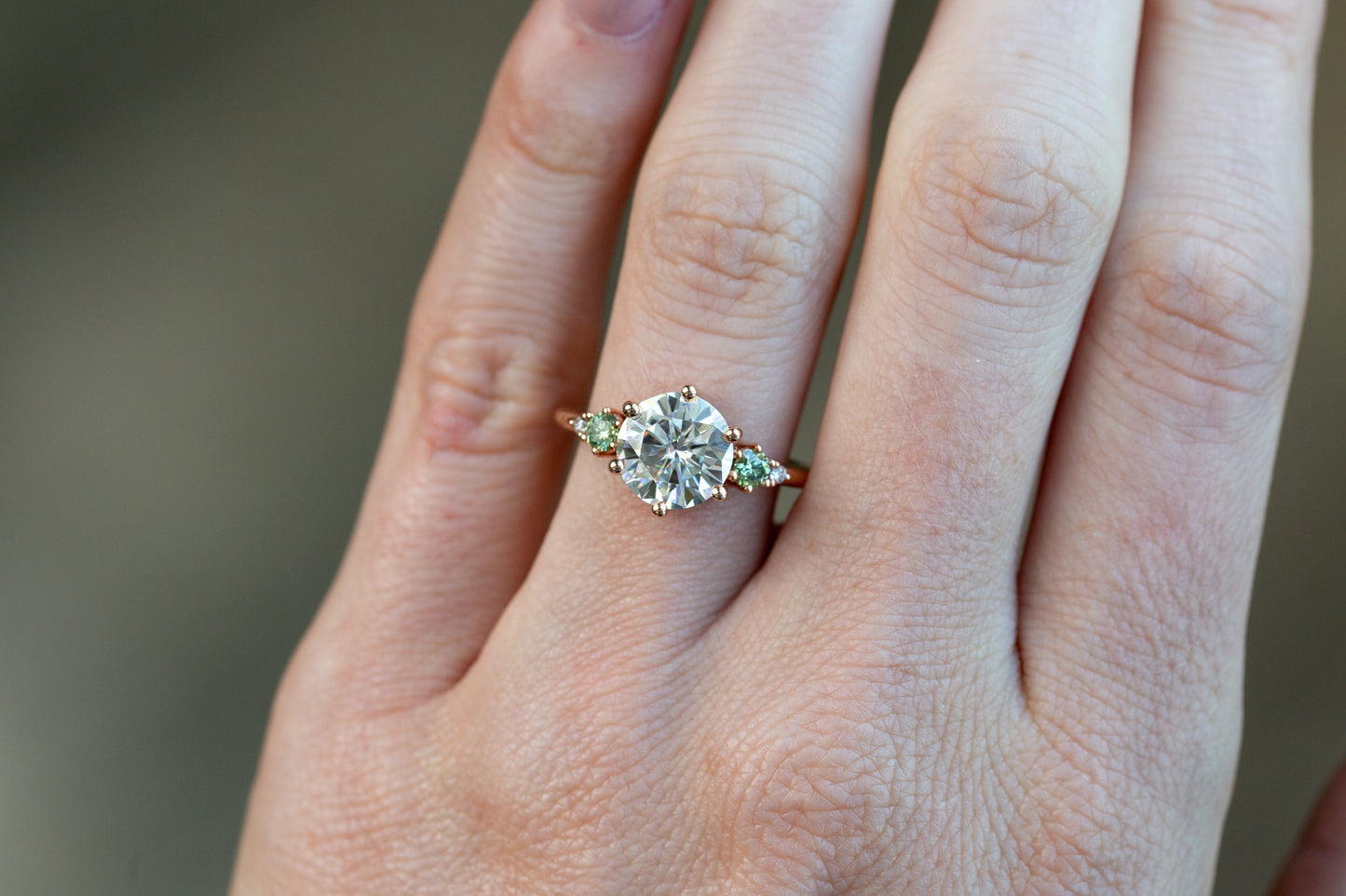 Ready to Ship- Size 8, 14k rose gold Five Stone Ring