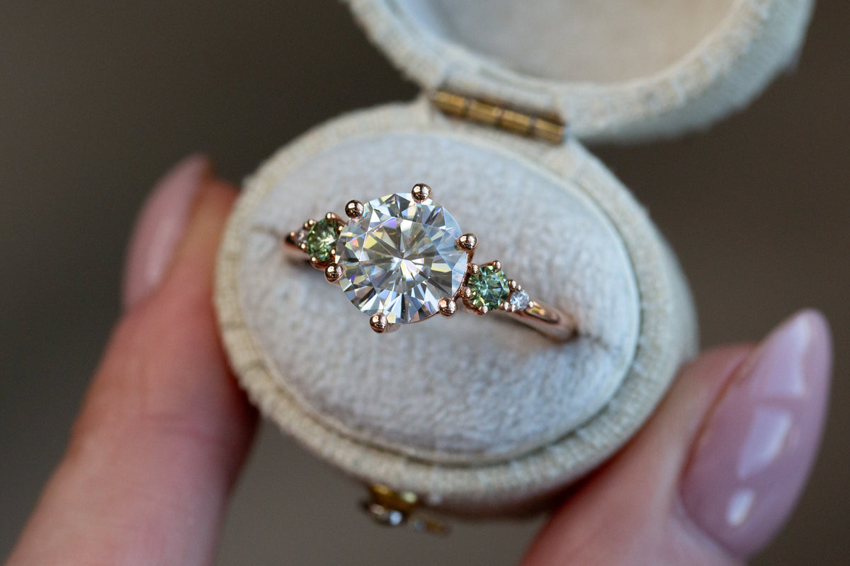 Ready to Ship- Size 8, 14k rose gold Five Stone Ring