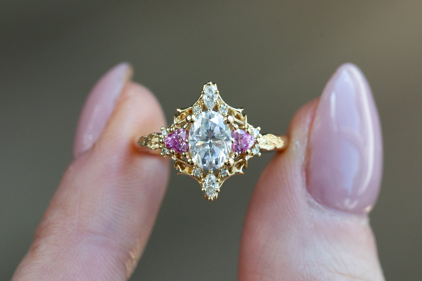 Ready to Ship- Size 4.75, 14k yellow gold Olenna