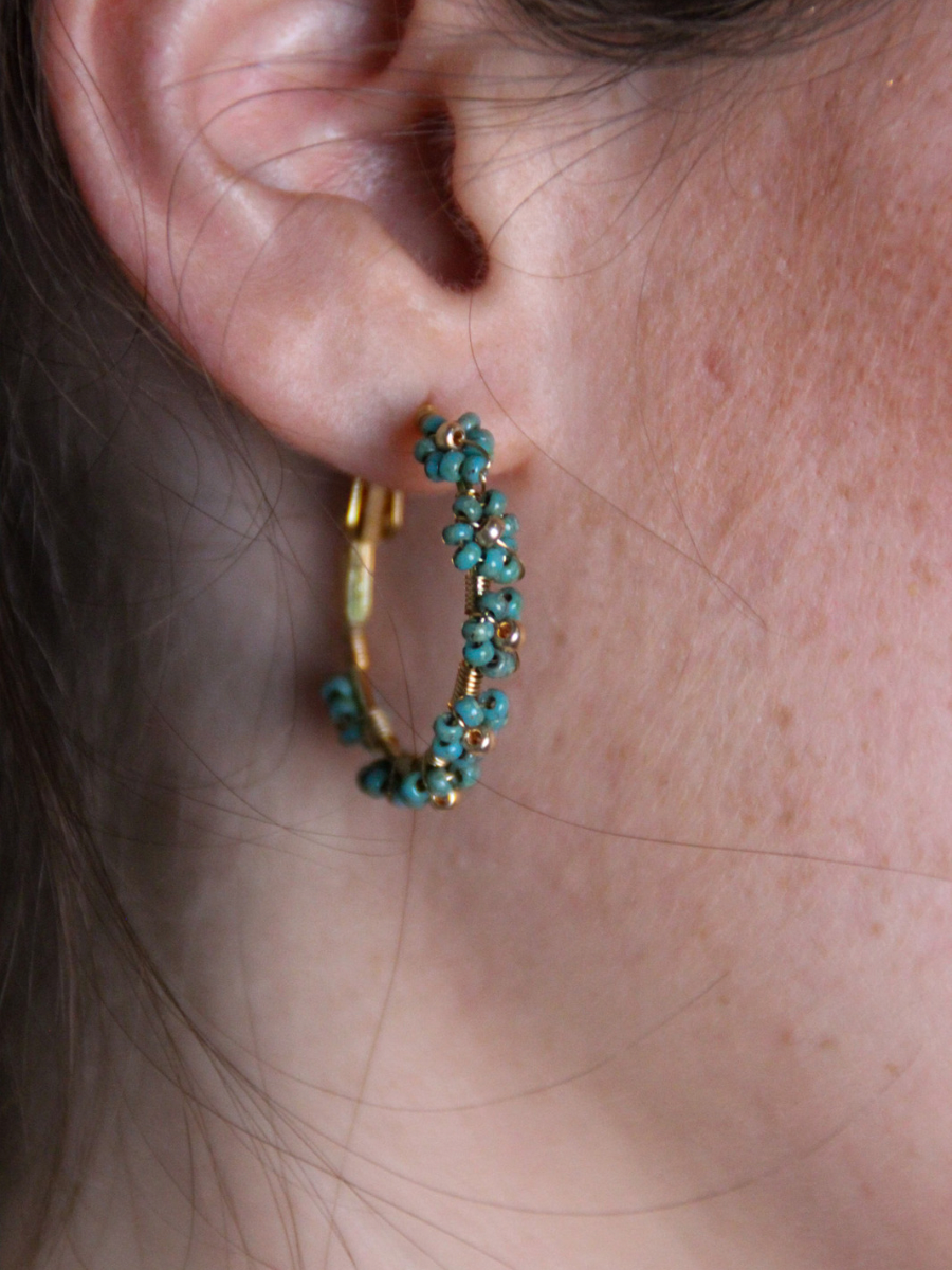 Florianne hoop earrings - Miyuki seed beads