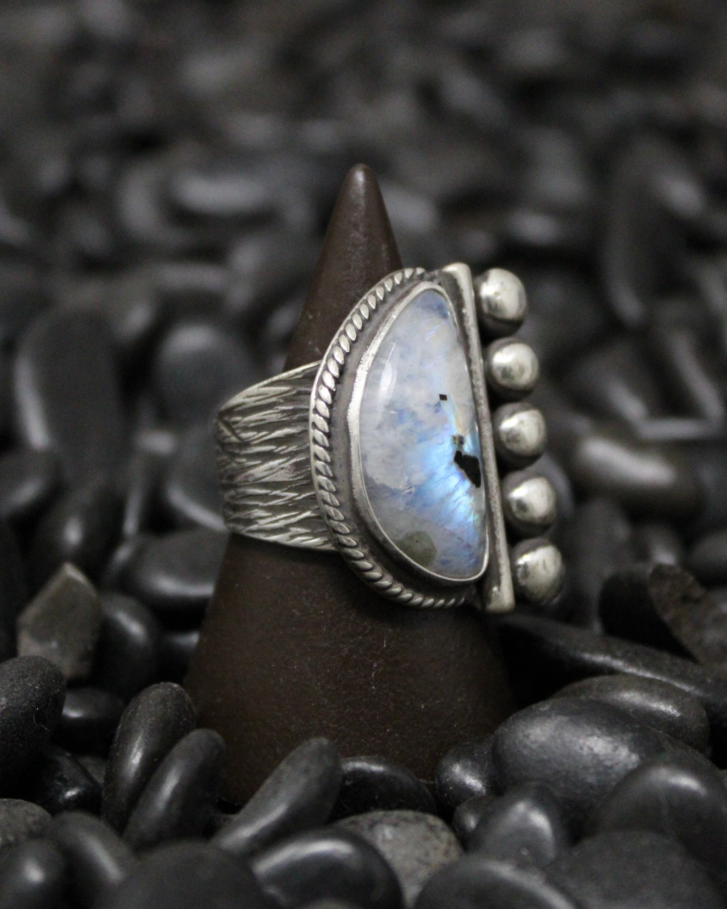 Dotted Moonstone Ring size 7.75