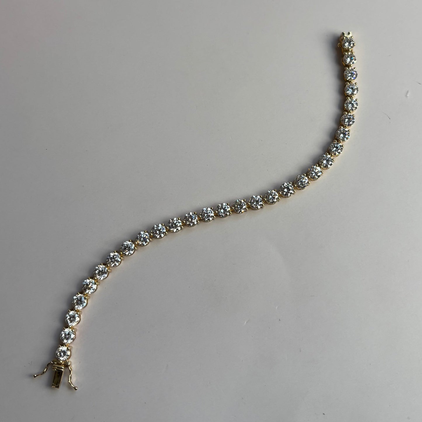 15 CTW Lab-Grown Diamond Tennis Bracelet | 14K Yellow Gold