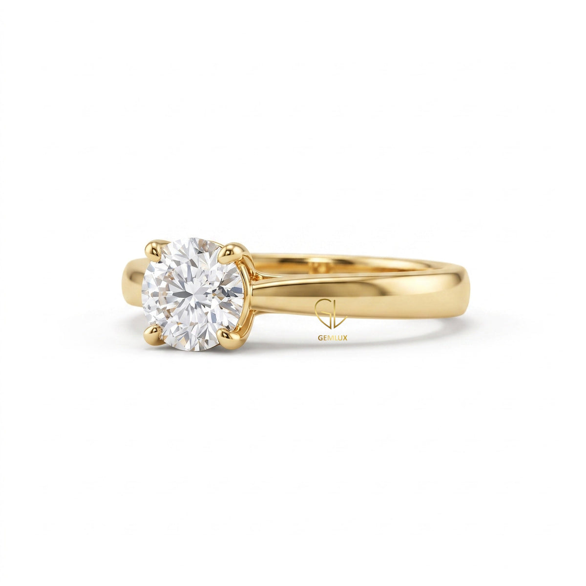 1 Carat Round Cut Lab Grown Pinch Style Soliraire Ring