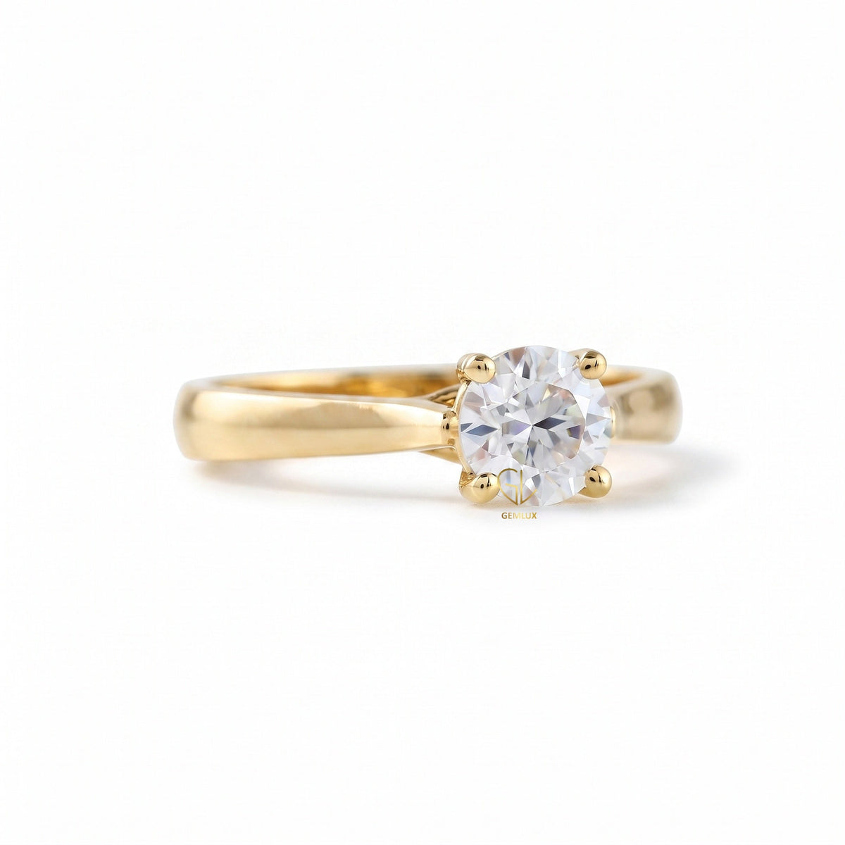 1 Carat Round Cut Lab Grown Pinch Style Soliraire Ring