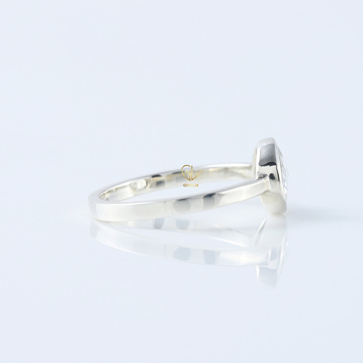 1 Ct Rose Cut Round Diamond Solitaire Ring - Bezel Set