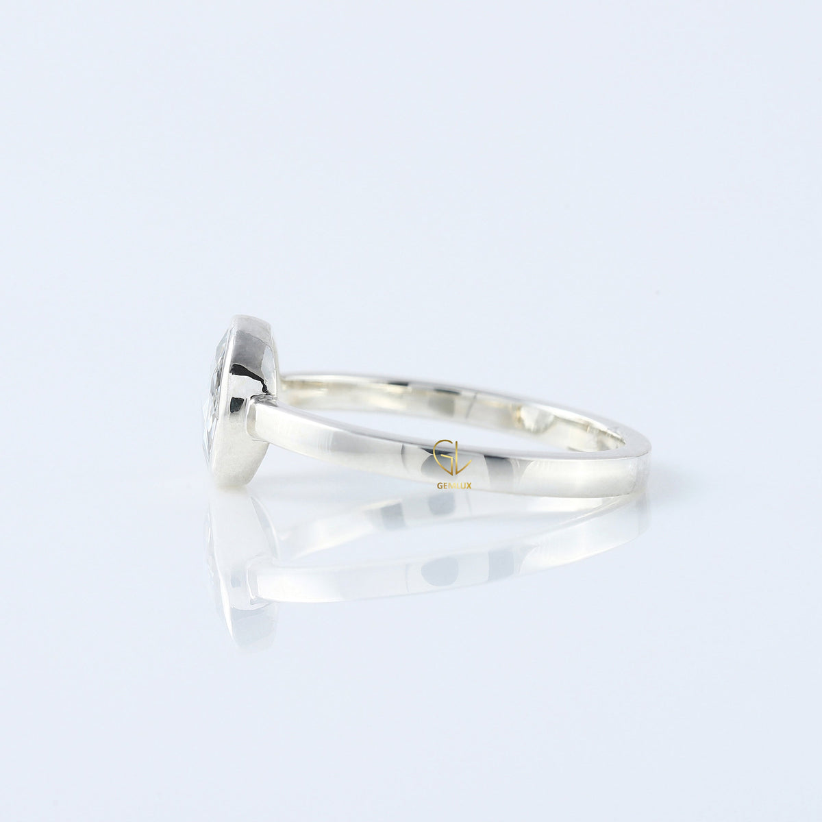 1 Ct Rose Cut Round Diamond Solitaire Ring - Bezel Set