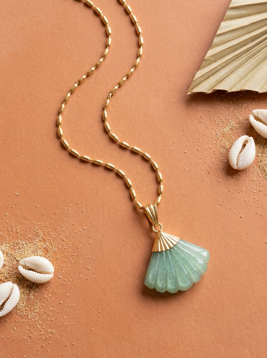 Collier CANDACE Végétal | pierre naturelle sculptée - Univers Végétal
