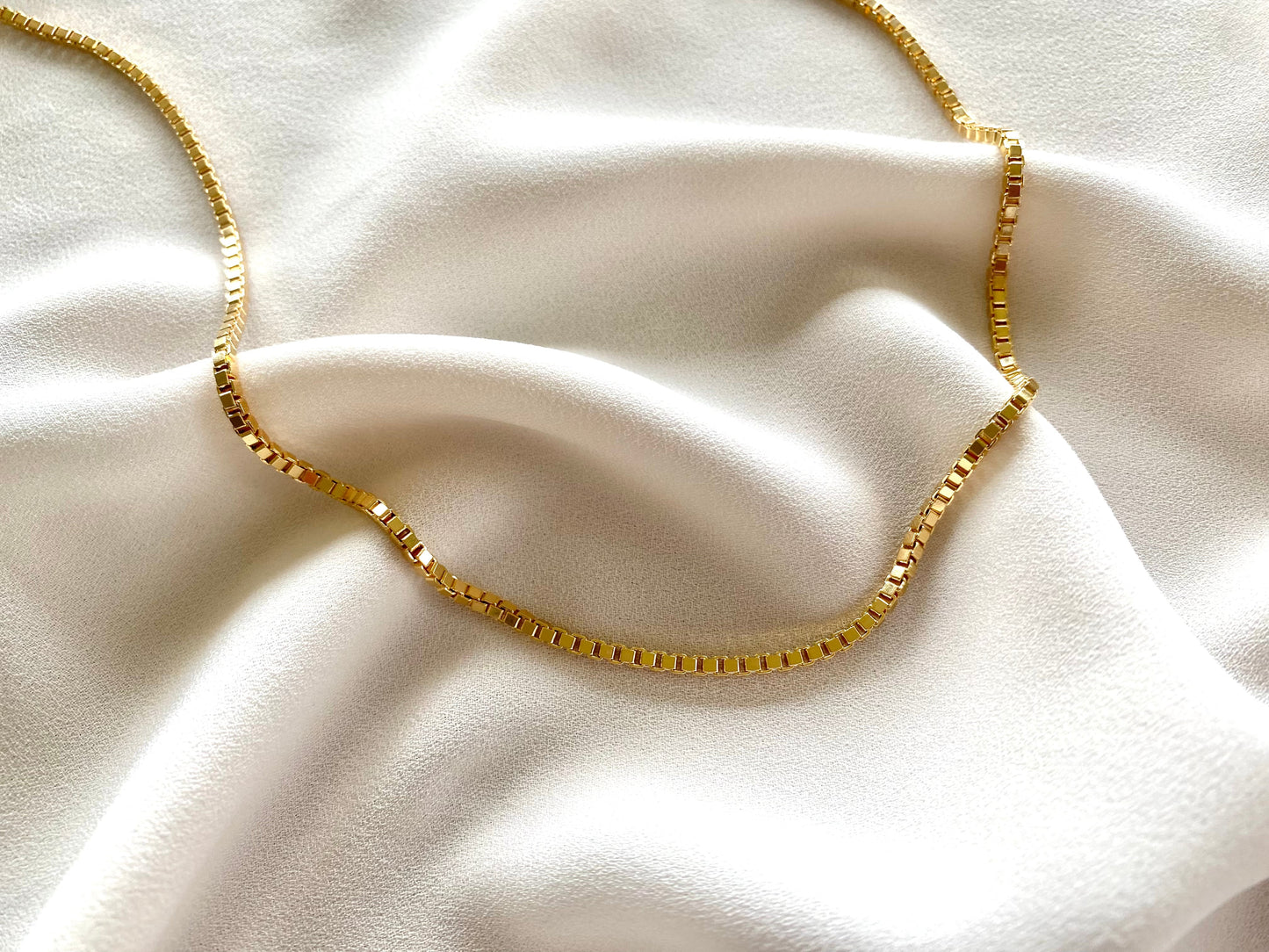 Thick Gold Filled Box Chain Necklace Layering Chains for Women Simple Minimalist Chains Wide Box Stacking Necklaces 16 to 24 inch Gift Idea