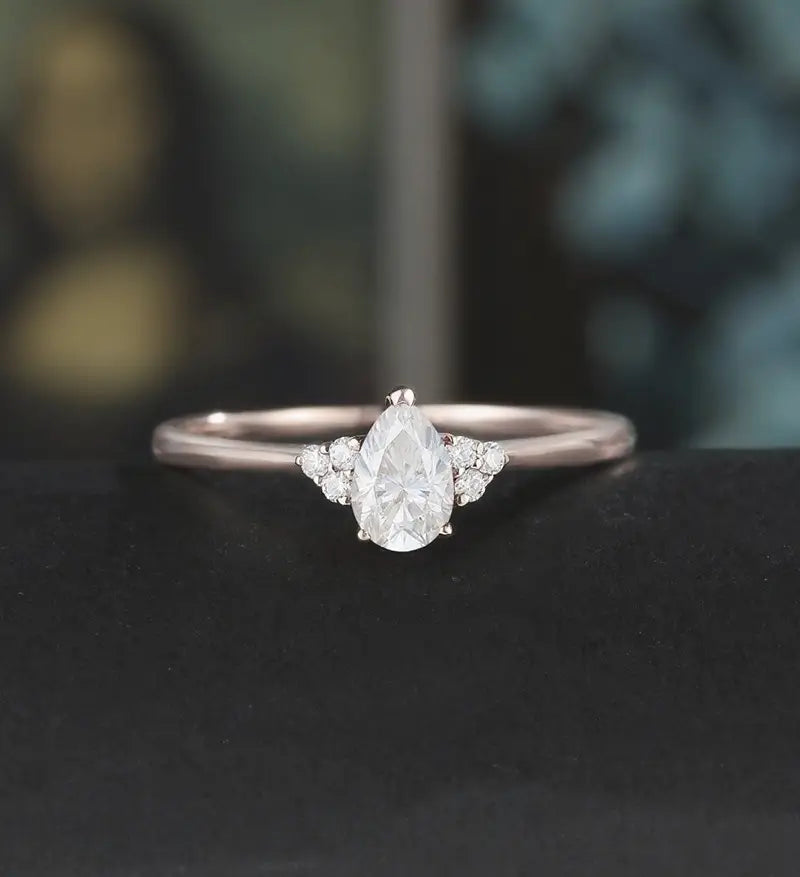 Moissanite Engagement Ring Round Cut Diamond Ring Vintage Solid Gold Wedding Ring Anniversary Promise for Her18K/14K/10K Gold Bridal Ring