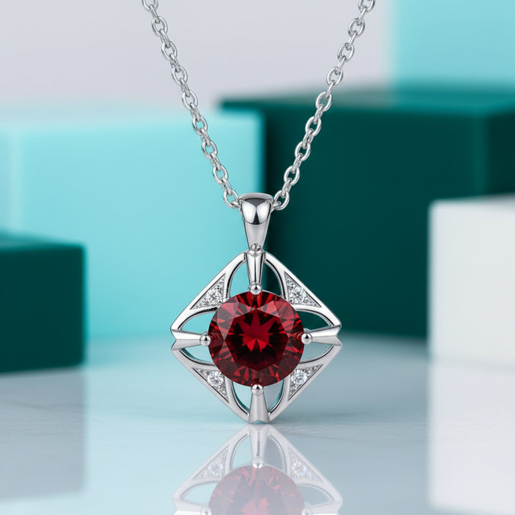 1.0 Ct Classic Ruby Pendant Necklace