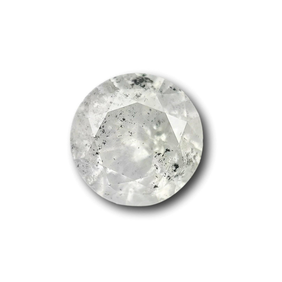 2.47ct | Salt & Pepper Round Shape Brilliant Cut Diamond