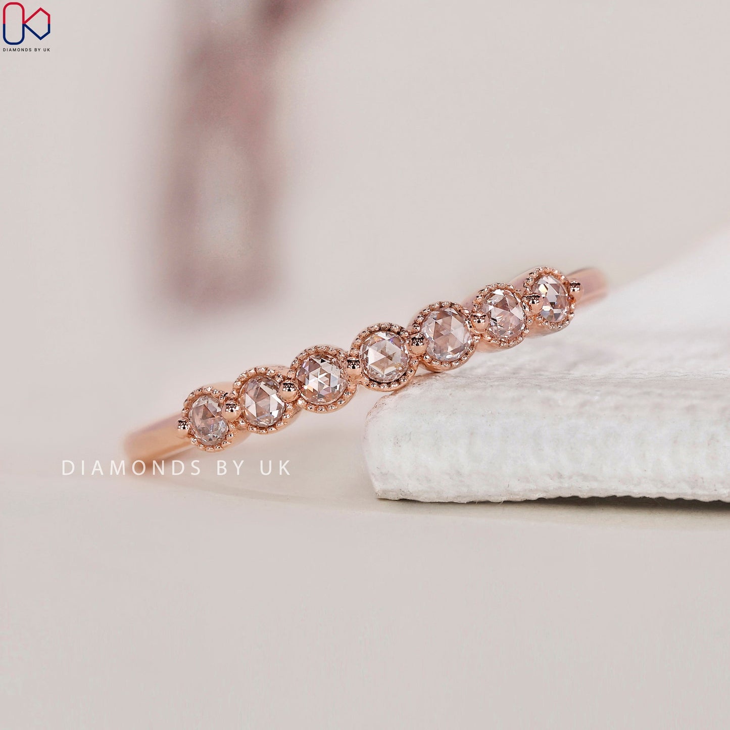 Bezel Set Wedding Band – Rose Cut Diamond