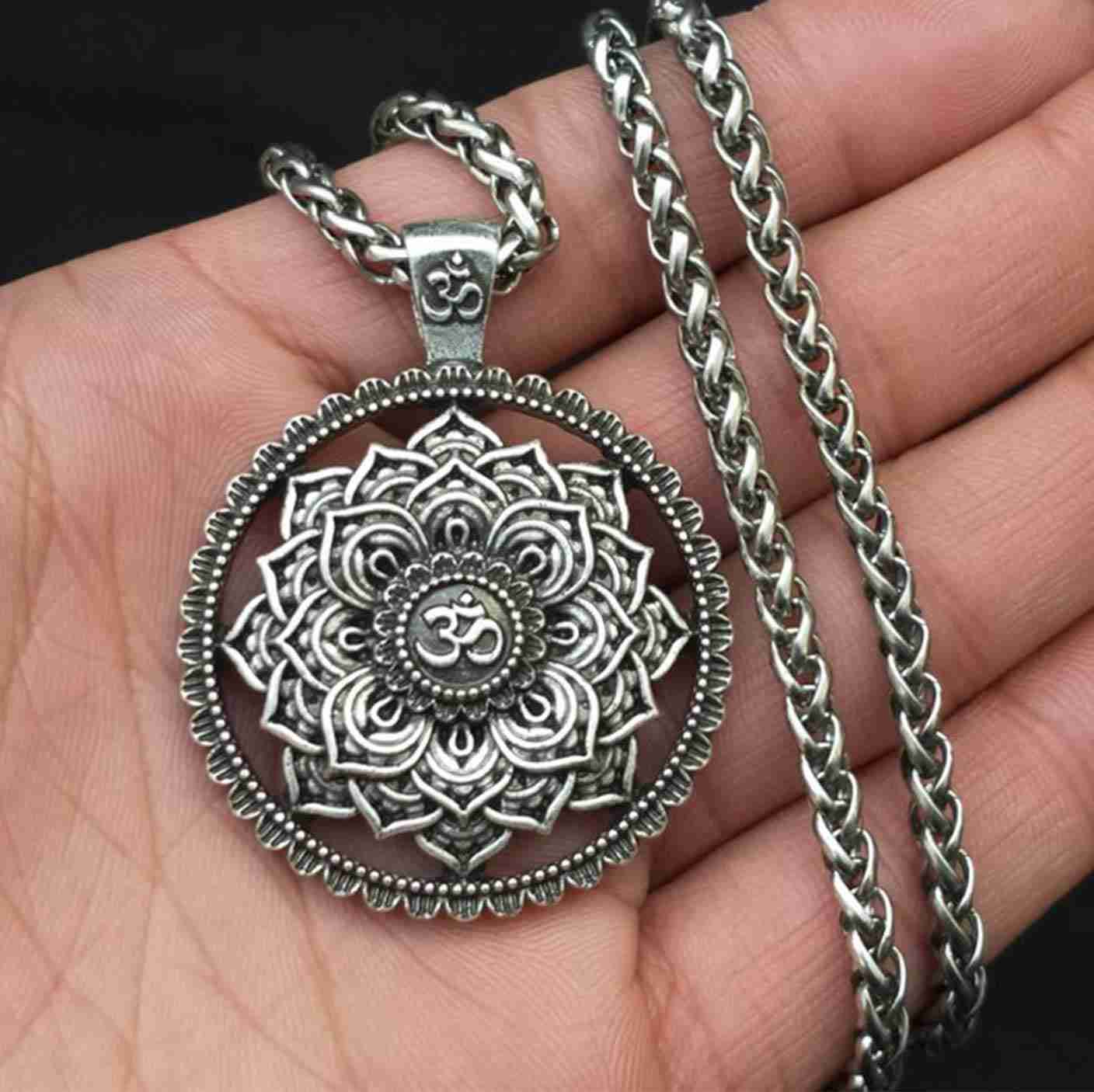 Mandala Spirituality Lotus Pendant Necklace