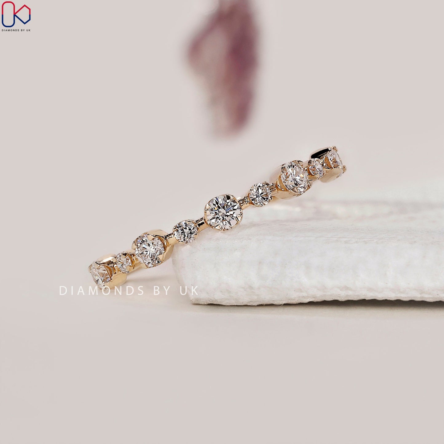 Yellow Gold Shared Prong Diamond Band
