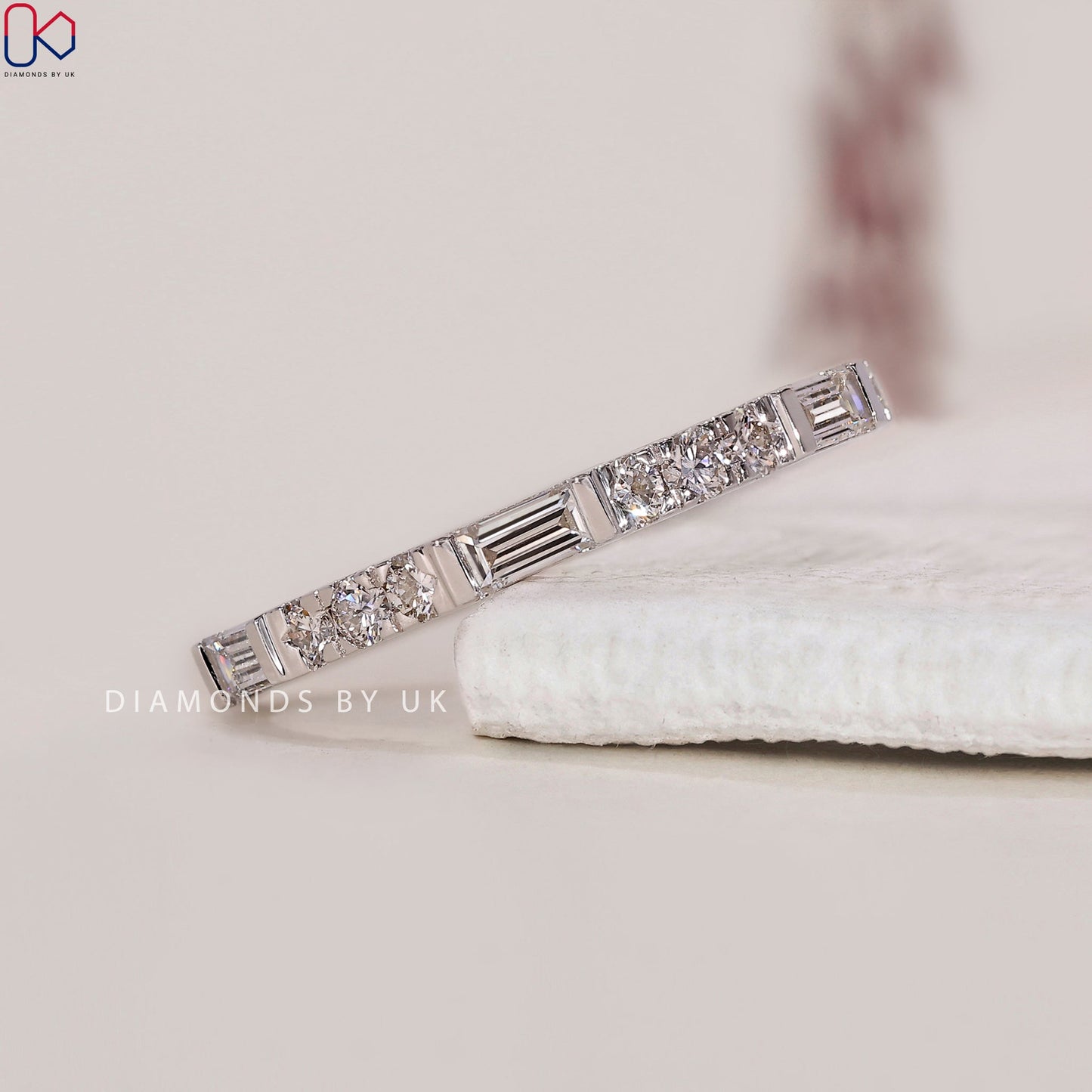 Eternity Wedding Band - Baguette and Round Diamonds