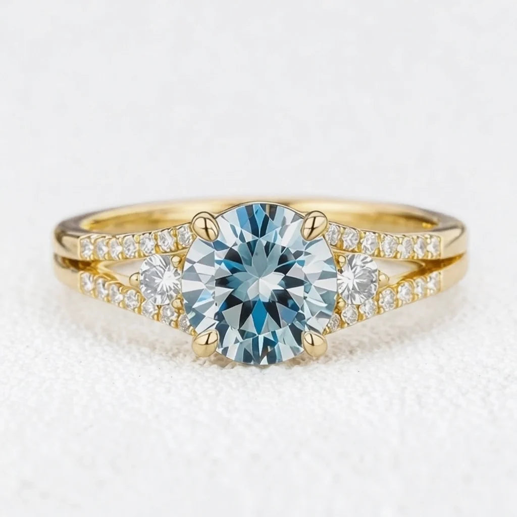 Celia‘s Zephyr | 2CT Sky Blue Sapphire Engagement Ring