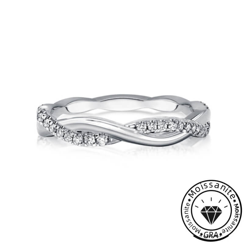 Solarii Classic Moissanite Twilight Twist Wedding Band Ring