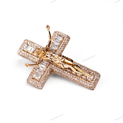 VVS Moissanite Silver Cross Hip Hop Pendant