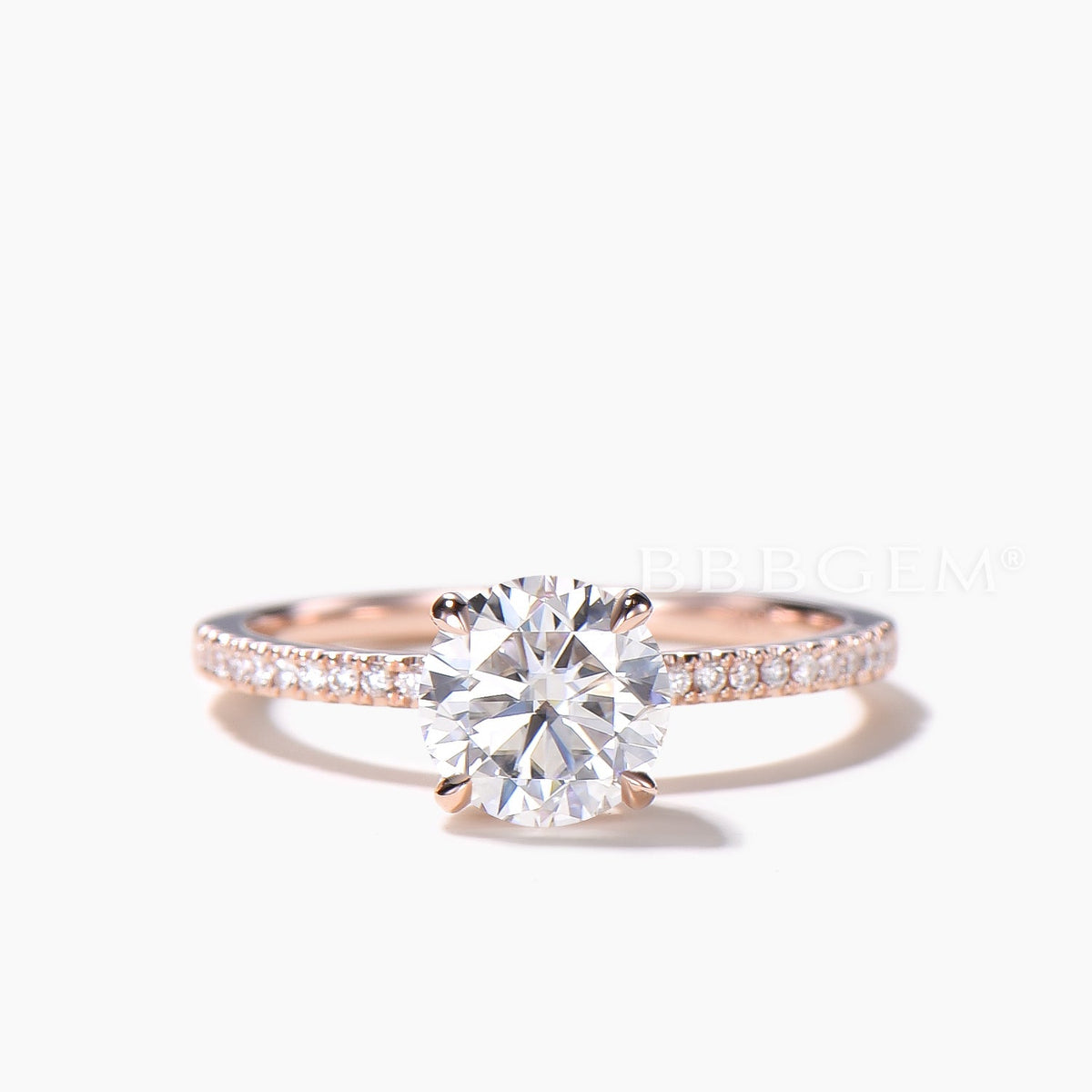Round Cut IGI Certificate Lab Grown Diamond Ring Diamond Half Eternity Bridal Set