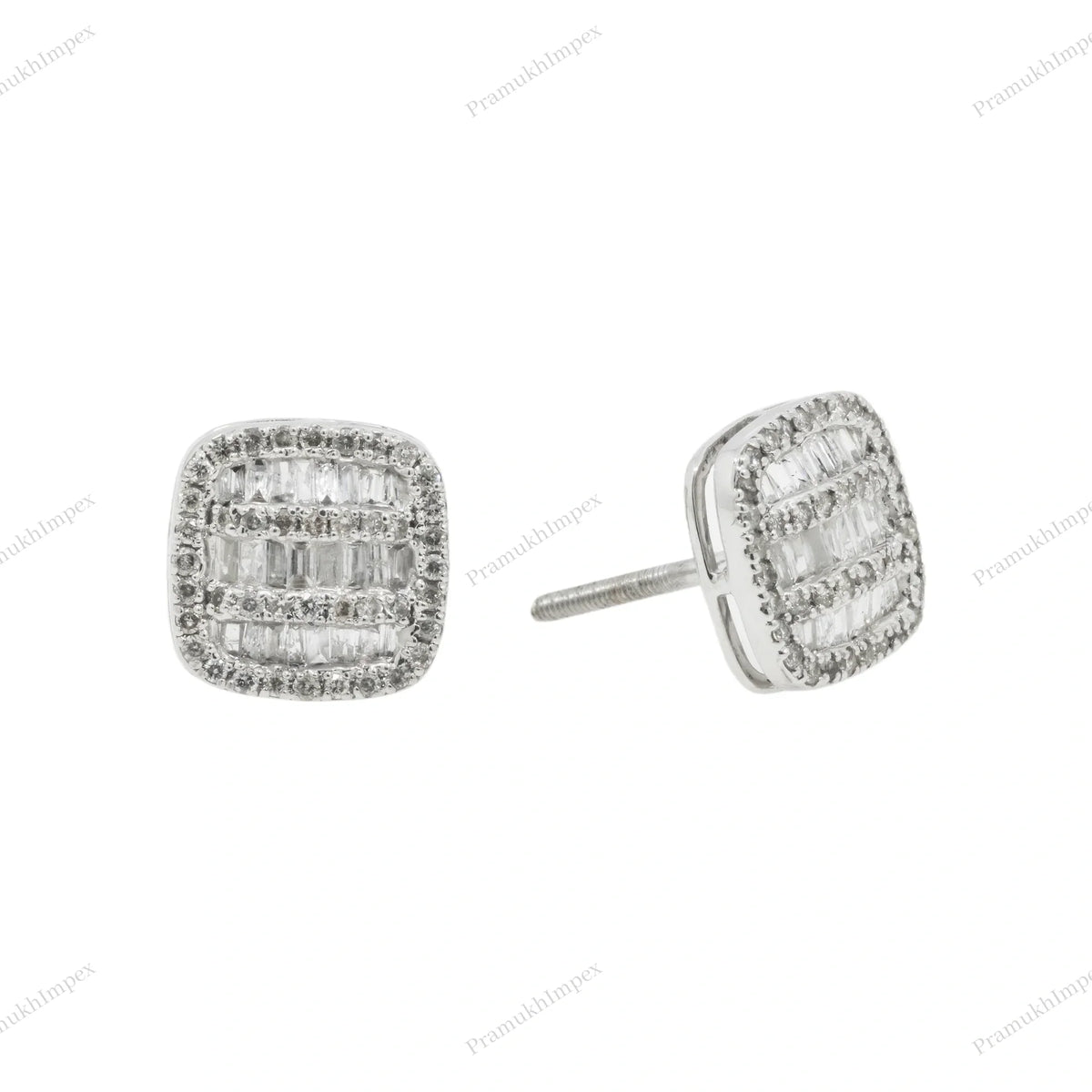 925 Sterling Silver VVS Moissanite Cluster Earrings