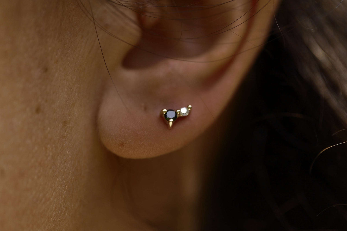 BLACK AND WHITE DIAMOND STUD