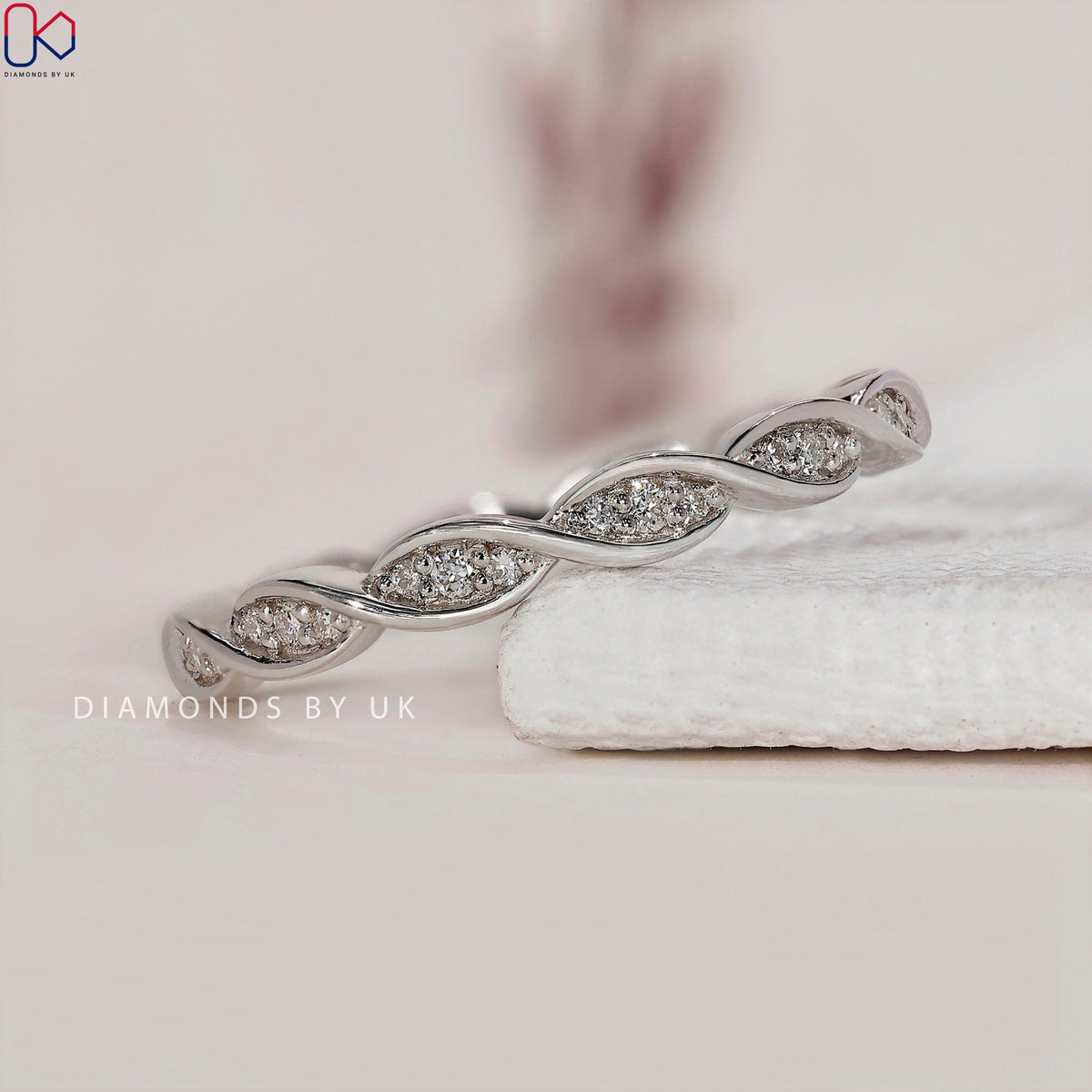 Diamond Eternity Band – Twisted Rope Design