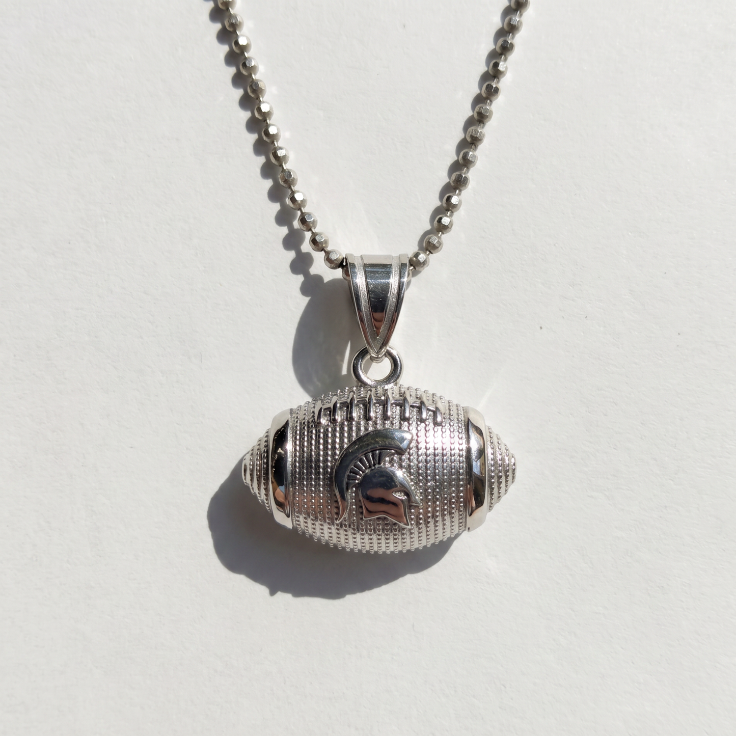 MSU Football Necklace | Sterling Silver