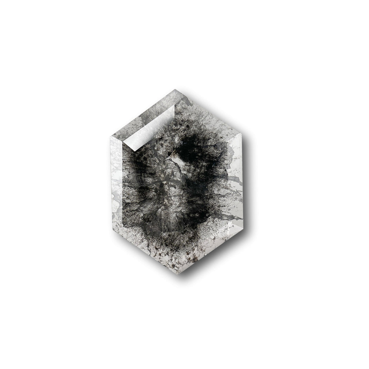2.41ct | Salt & Pepper Hexagon Shape Rose Cut Diamond