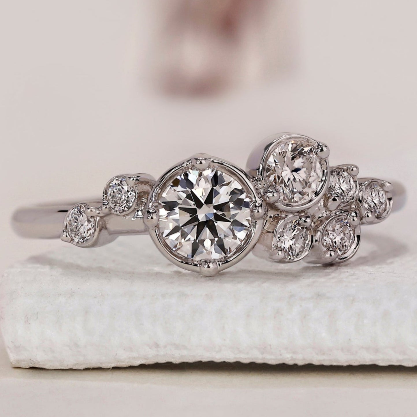 Cluster Diamond Ring - White Gold