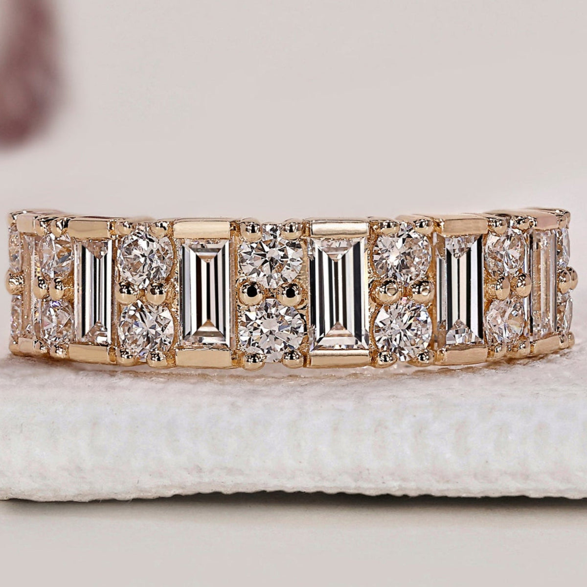 Baguette Diamond Band – Half Eternity Design