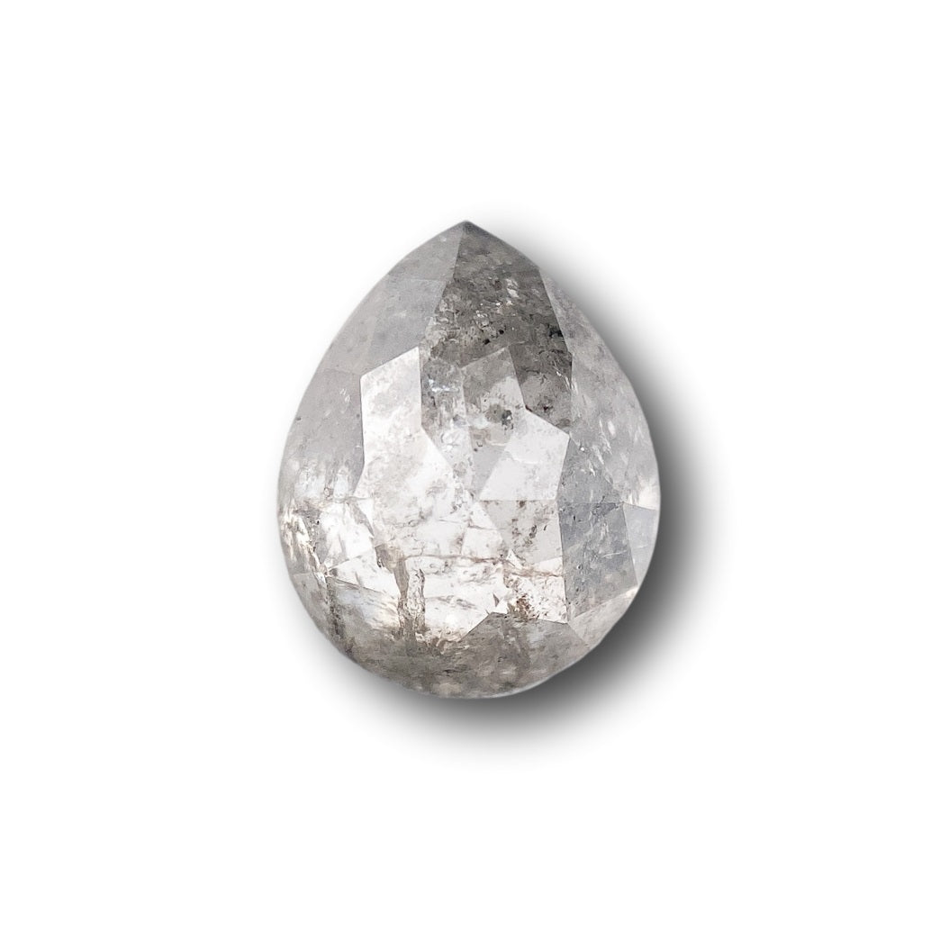 2.01ct | Salt & Pepper Pear Shape Rose Cut Diamond