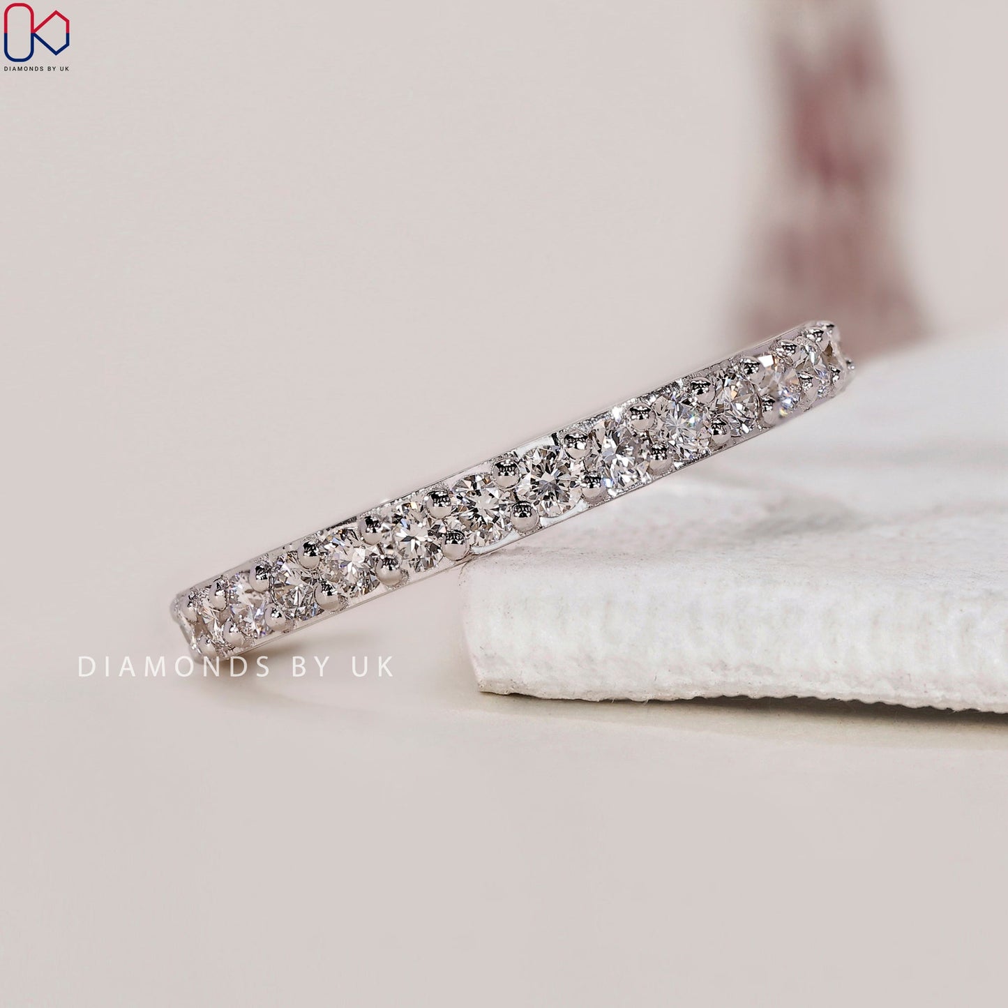 Round Diamond Half Eternity Band