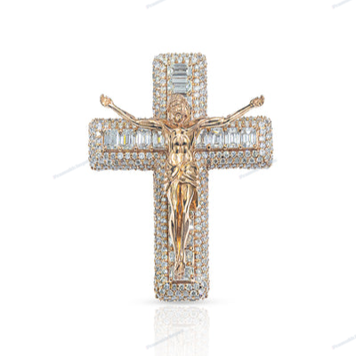 VVS Moissanite Silver Cross Hip Hop Pendant