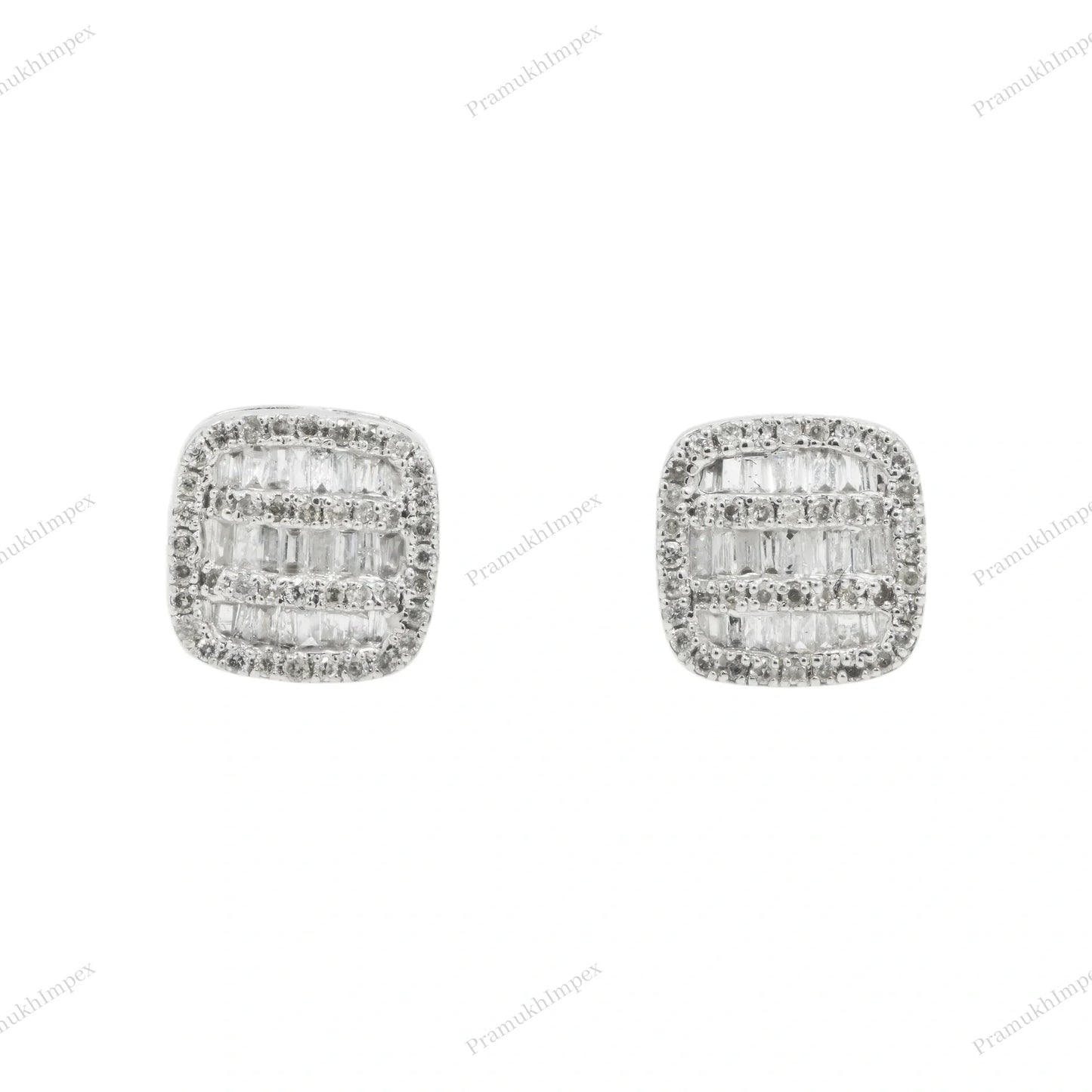 925 Sterling Silver VVS Moissanite Cluster Earrings