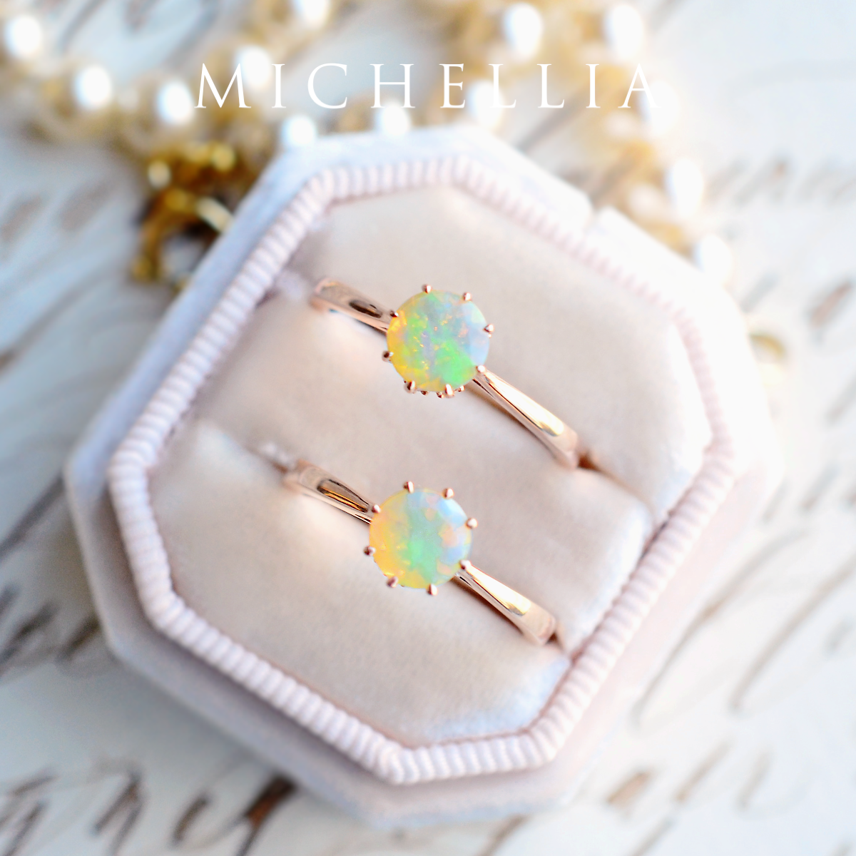 [Victoria] Classic Crown Solitaire Ring in Opal