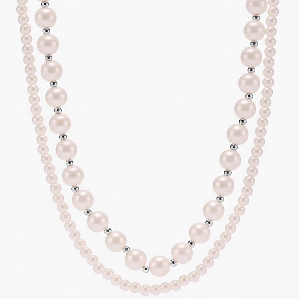 Designer Double Pearl Necklace for Elegant Layering