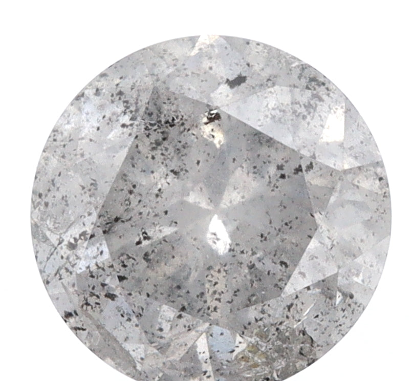 2.98ct | Salt & Pepper Round Shape Brilliant Cut Diamond