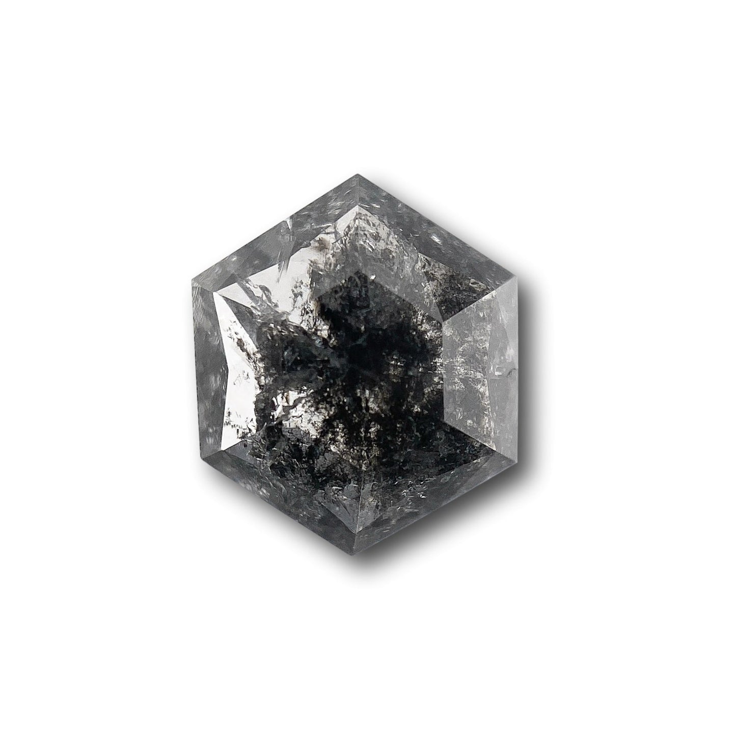 0.88ct | Salt & Pepper Hexagon Shape Rose Cut Diamond