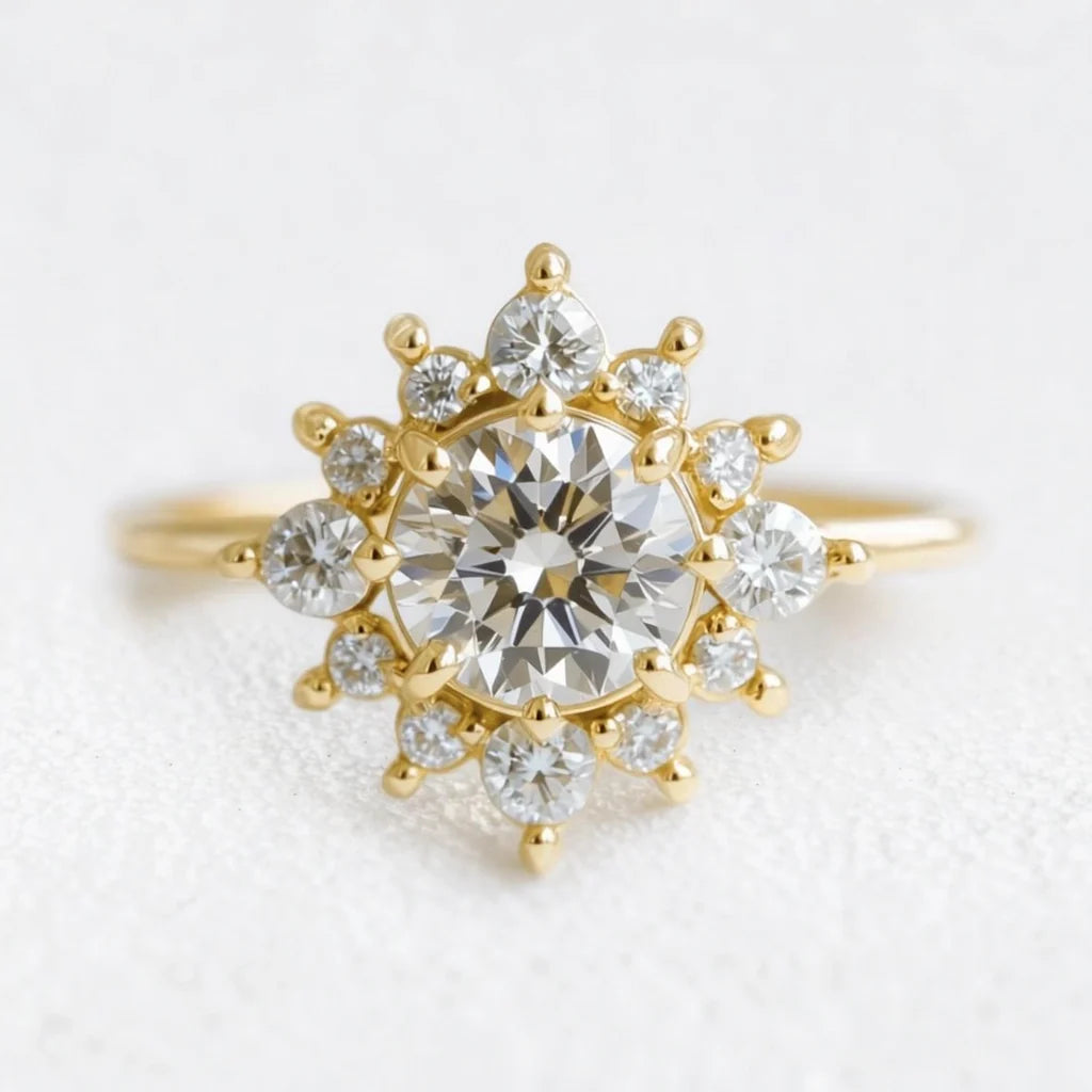 Astra Memoria | Lab Grown Diamond Halo Engagement Ring