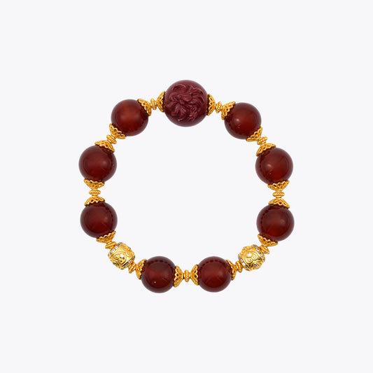Enchanting Kitsune Vermilion Flame Crystal Bracelet
