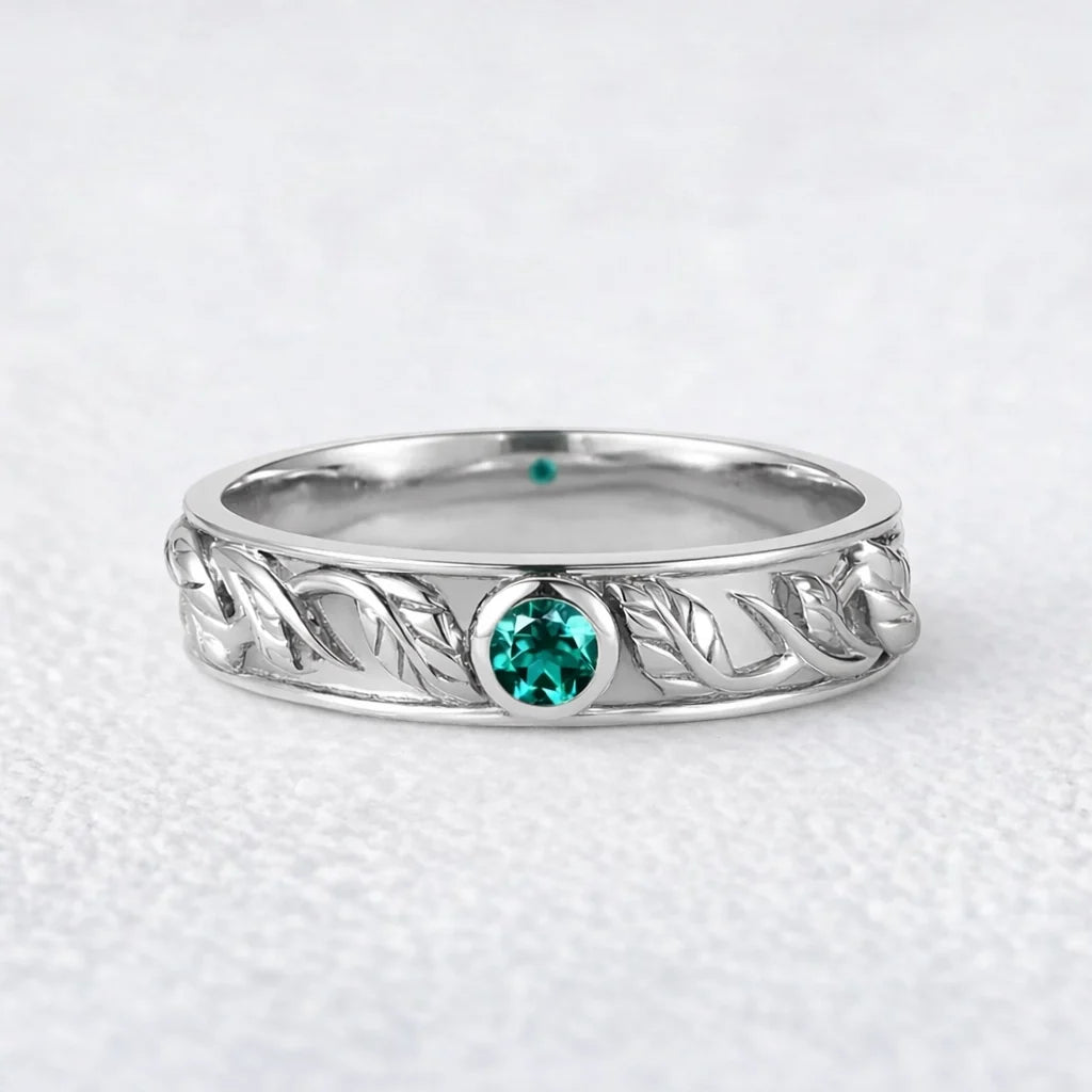 Asher Ivy | Emerald Men's Wedding Band