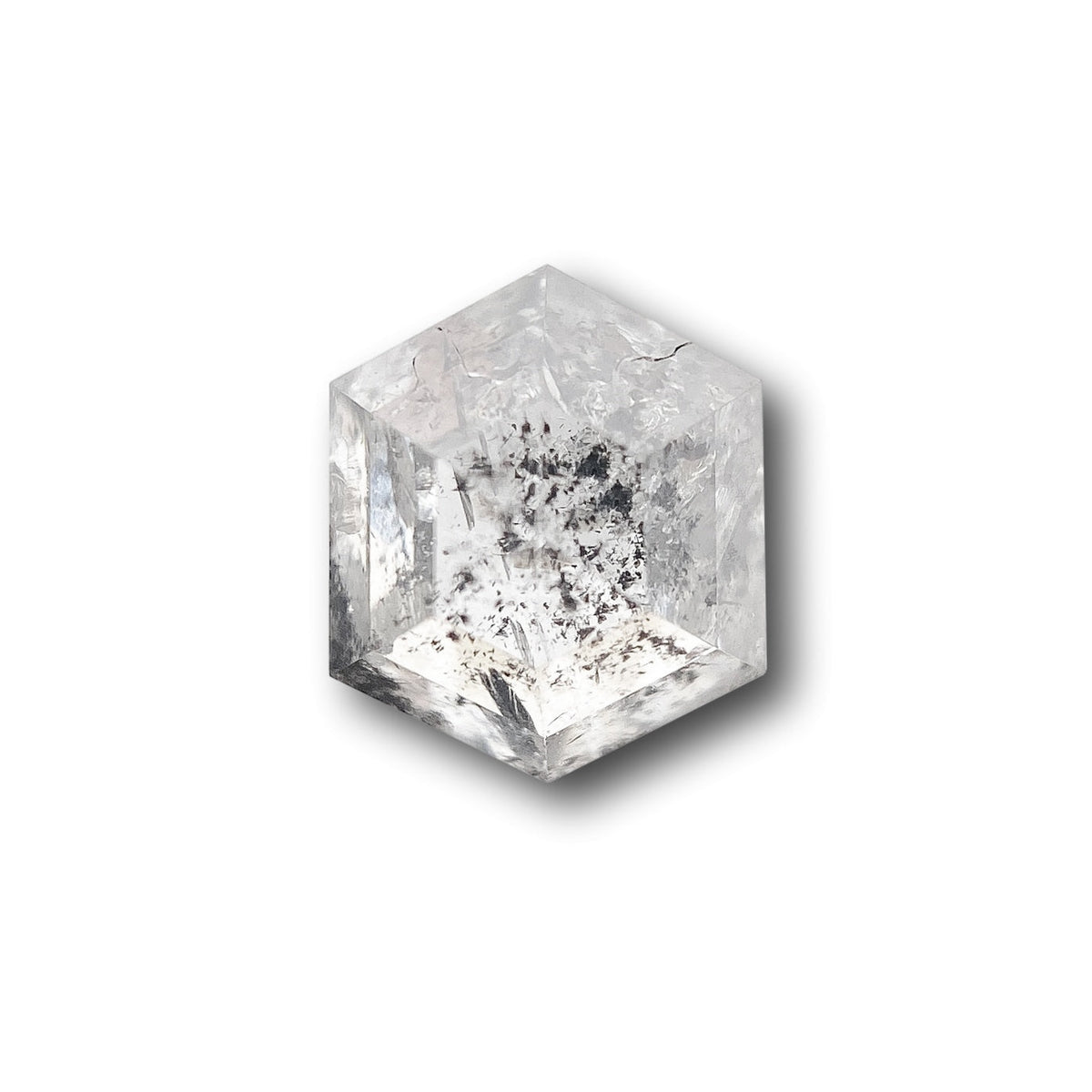0.95ct | Salt & Pepper Hexagon Shape Rose Cut Diamond