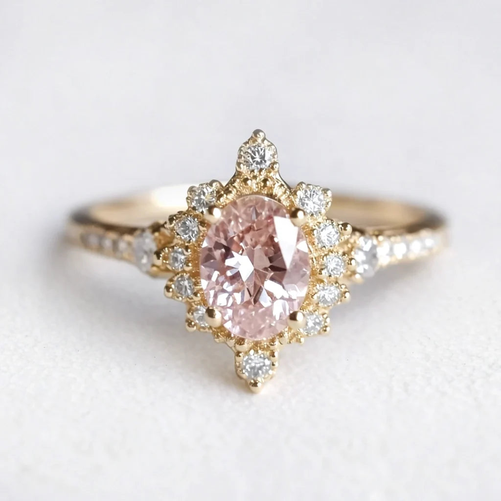 Lily’s Mist | Rose Quartz Engagement Ring