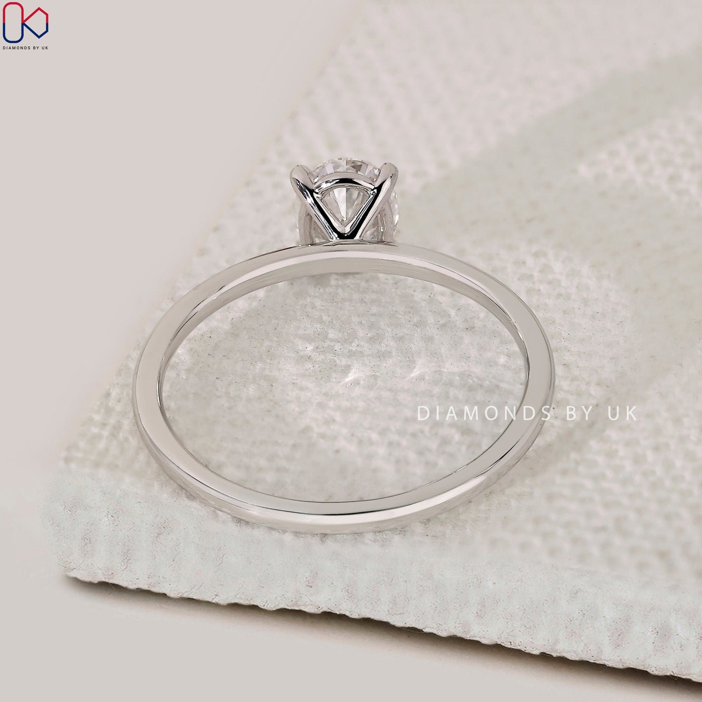 Oval Solitaire Engagement Ring In Prong Setting