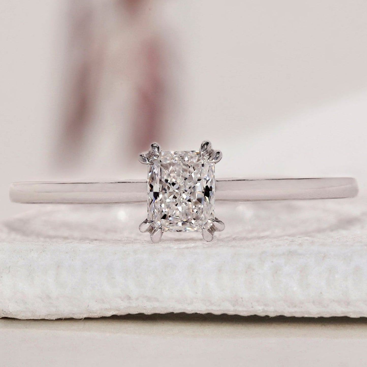 Radiant Cut Diamond Ring - Solitaire Setting