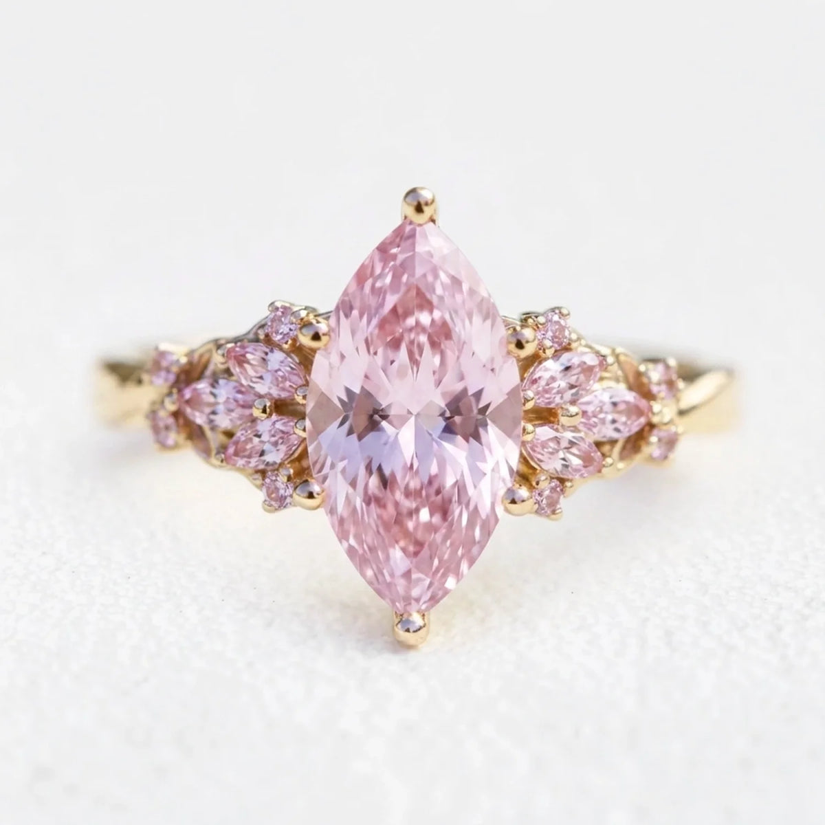 Valentina‘s Pavilion | 2CT Marquise Pink Sapphire Vintage Engagement Ring