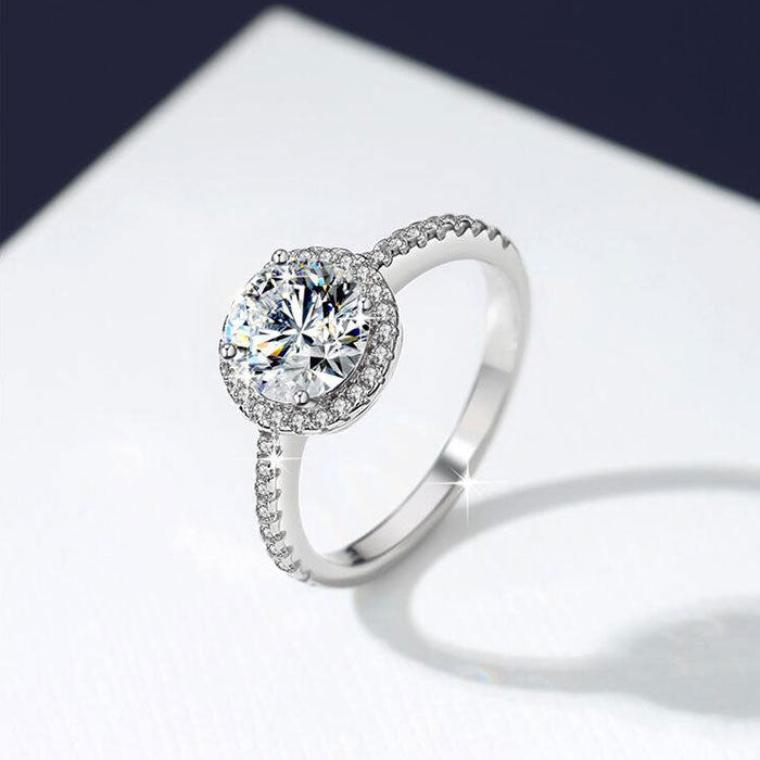 Luxury 1.2 Carat D Round Cut Color Moissanite Sterling Silver Ring-Only size 7  Available
